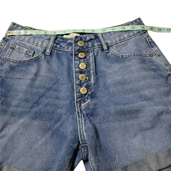Misslook size M Jeans Shorts High-rise Button Fly  Cuffed Blue Women's - Picture 3 of 9
